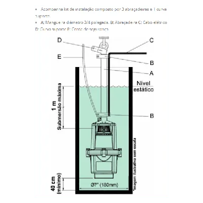 Bomba Submersa Vibratória Anauger 800 5G 380 W 220V
