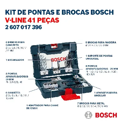 MALETA V-LINE  41PCS AZUL BOSCH