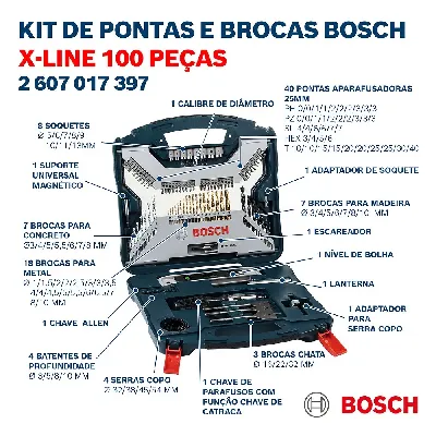 MALETA X-LINE 100PCS AZUL BOSCH